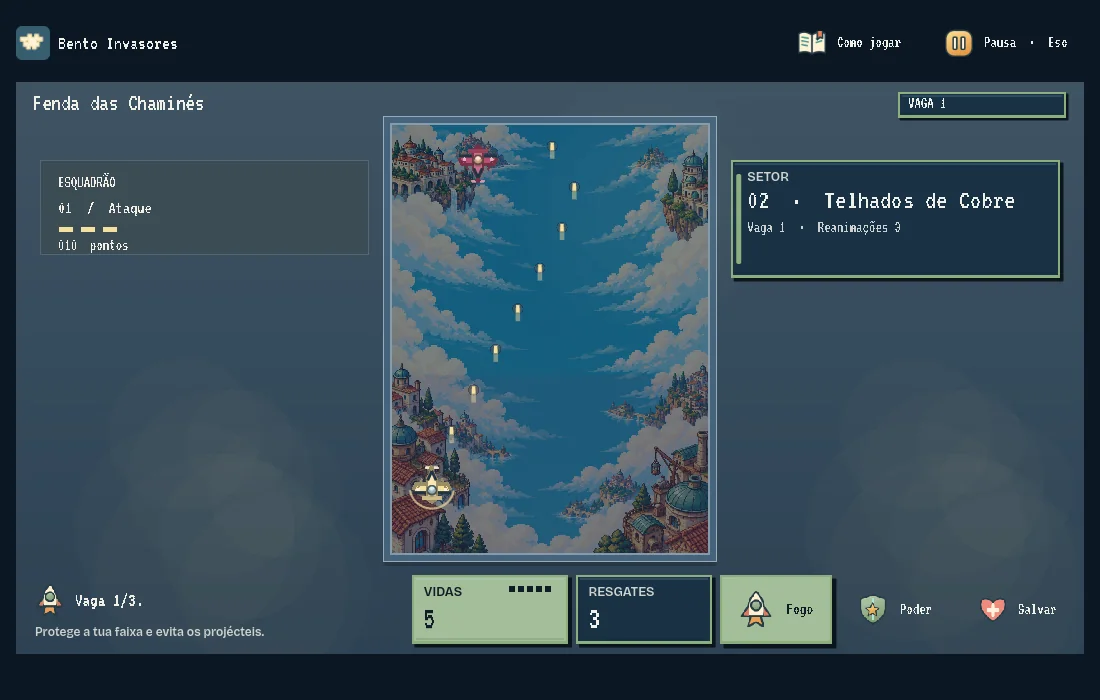 Uma partida de Bento Invasores